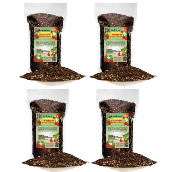 ⭐ Gardenera Labs Superior Potting Soil Blend for Strawberry Plants - Optimal Blend for Thriving and Juicy Strawberries (20 Quart)