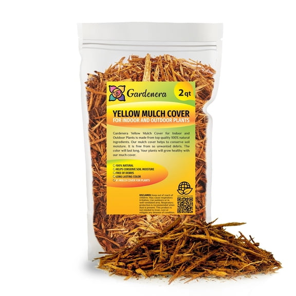 ⭐ Gardenera Labs Yellow Mulch - Maintain Soil Moisture and Temperature Balance - 2 QUARTS