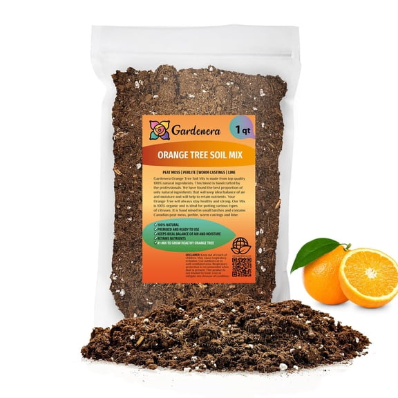 β Gardenera Labs's Premium Orange Tree Soil Mix - Quick Drain Potting Soil for Growing and Repotting Citrus Sinensis ππΏ - 1 QUART