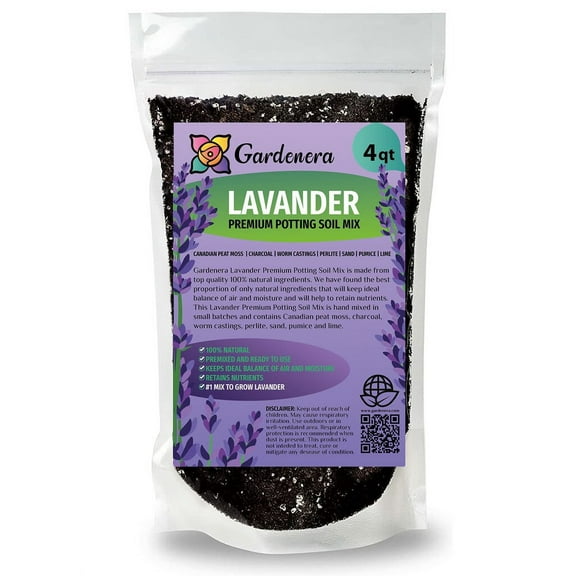 🌱 Gardenera Lavender Planting Mix - Promote Healthy Root Development and Aromatic Flowers - 4 QUARTS