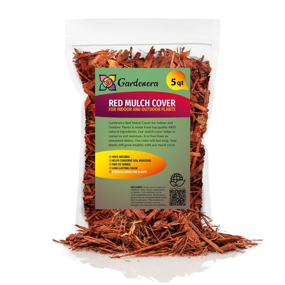 🌱 Gardenera Red Mulch - Create a Neat and Professional-Looking Landscape Effortlessly - 5 QUARTS