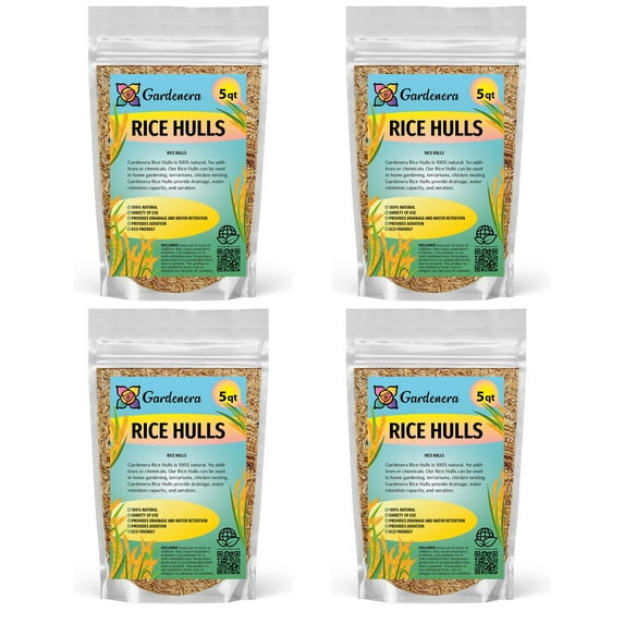 🌿 Gardenera Rice Hulls - Enhance Your Garden's Sustainability: Promote Plant Health, Reduce Soil Erosion, and Support Biodiversity - 20 QUARTS