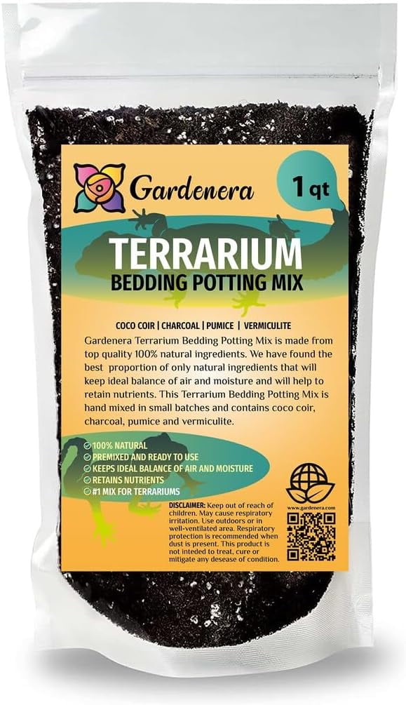 Gardenera Terrarium Bedding Premium Blend of Coco Coir, Charcoal