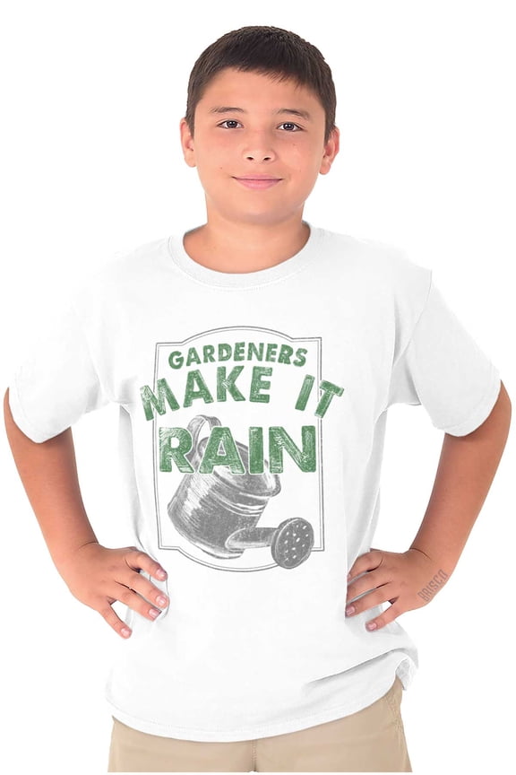 Gardeners Make It Rain Gardening Humor Crewneck T Shirts Boy Girl Teen Brisco Brands X