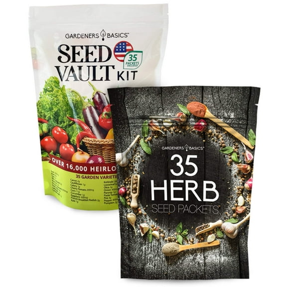 Gardeners Seed Vault Kit - 70 Varieties of Vegetable and Herb Seeds for Your Garden