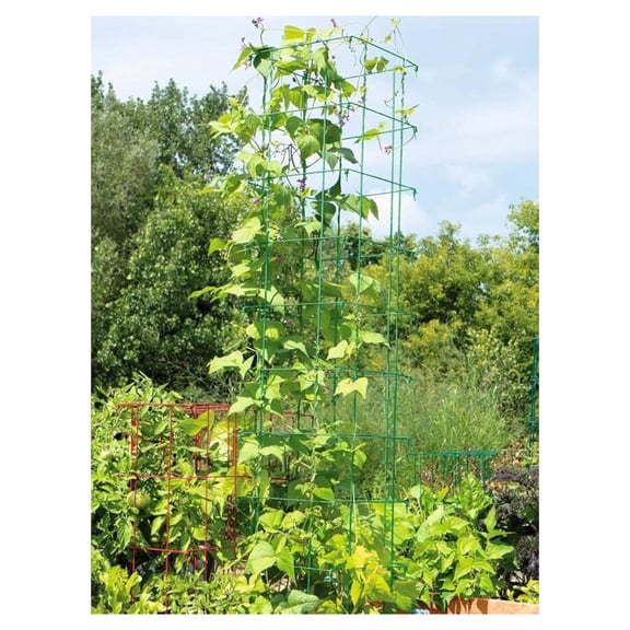 Gardeners Supply Company Large Bean Tower Plant Support | Sturdy Weatherproof Outdoor Beans, Tomato & Other Climbing Vegetable Garden Stake | 75" H - Green