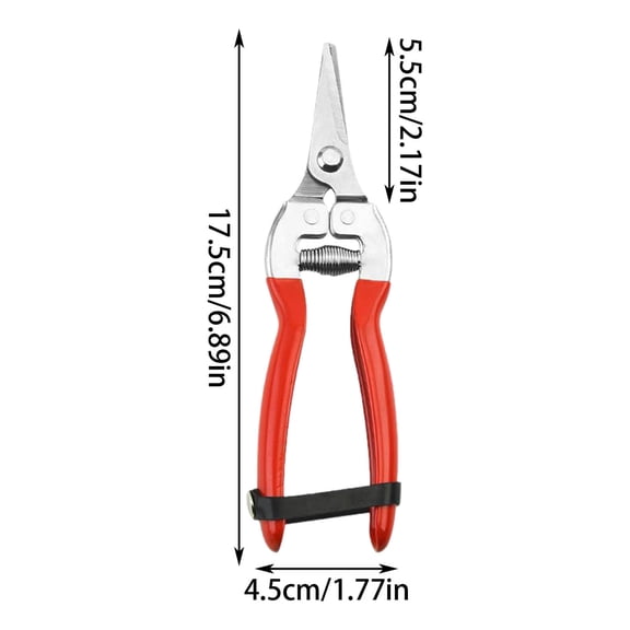 Gardeness Pruning Shear Straight Pruning Snip with Stainless Steel Serrated Blade, Adjustable Joint Screw Micro Tip Garden Scissor for Arranging, Trimming, Harvesting Fruit, Vegetables