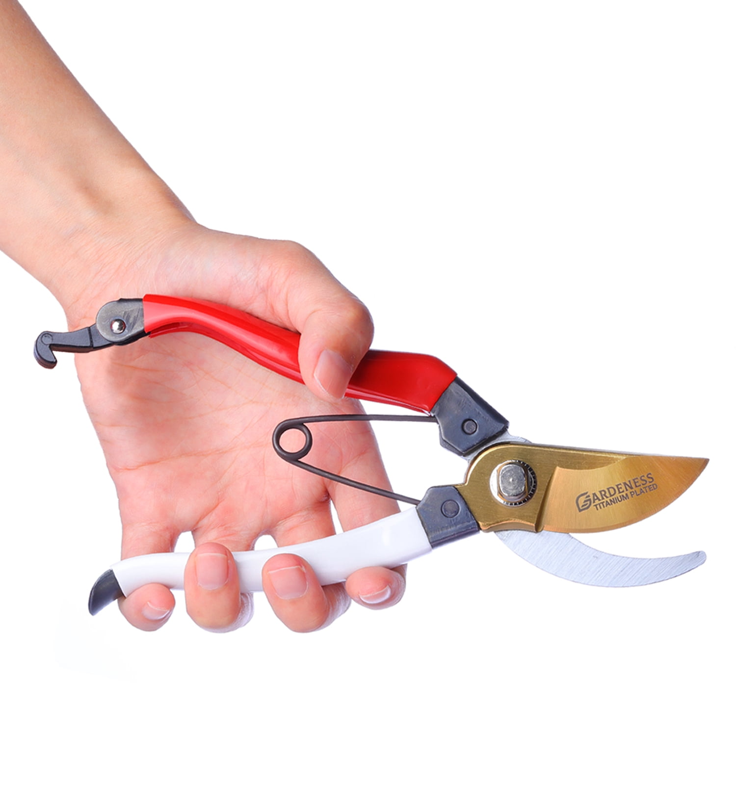 Gardeness Titanium Plating Japanese Pruning Shears, Professional Bypass Heavy Duty Garden Pruner Secateurs – Lightweight Easy Grip Branch Clippers Hand Pruners for Gardening, Trimming, Harvesting.