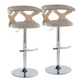 thumbnail image 1 of LumiSource Silver Gardenia Adjustable Barstool - Set of 2, 1 of 6