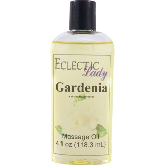 Gardenia Massage Oil by Eclectic Lady, 4 oz, Sweet Almond Oil and Jojoba Oil