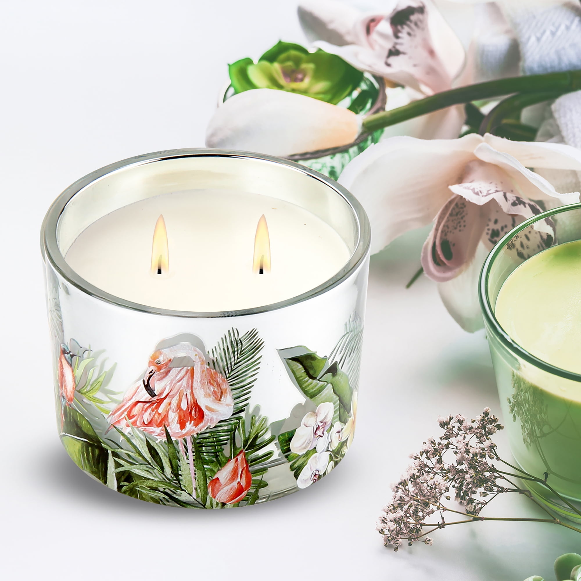 Gardenia Scent Candles Long Lasting Relaxing Stress Relief Soy Candles 2Wick Jar Candles