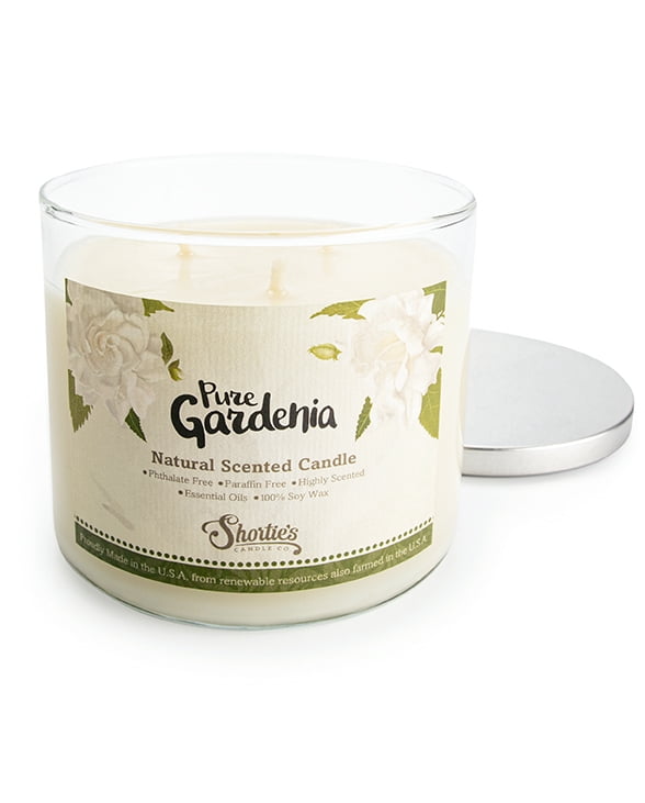 Gardenia Scented 3 Wick Candle - All Natural - Made with 100% Responsibly Sourced Soy and Essential Fragrance Oils - Phthalate & Paraffin Free, Vegan, Non-Toxic