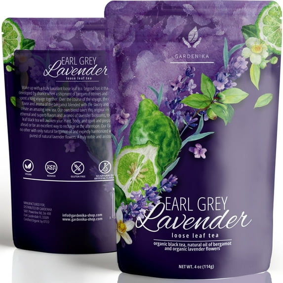 Gardenika Aromatic Earl Grey Lavender Loose Leaf Tea, 4 oz