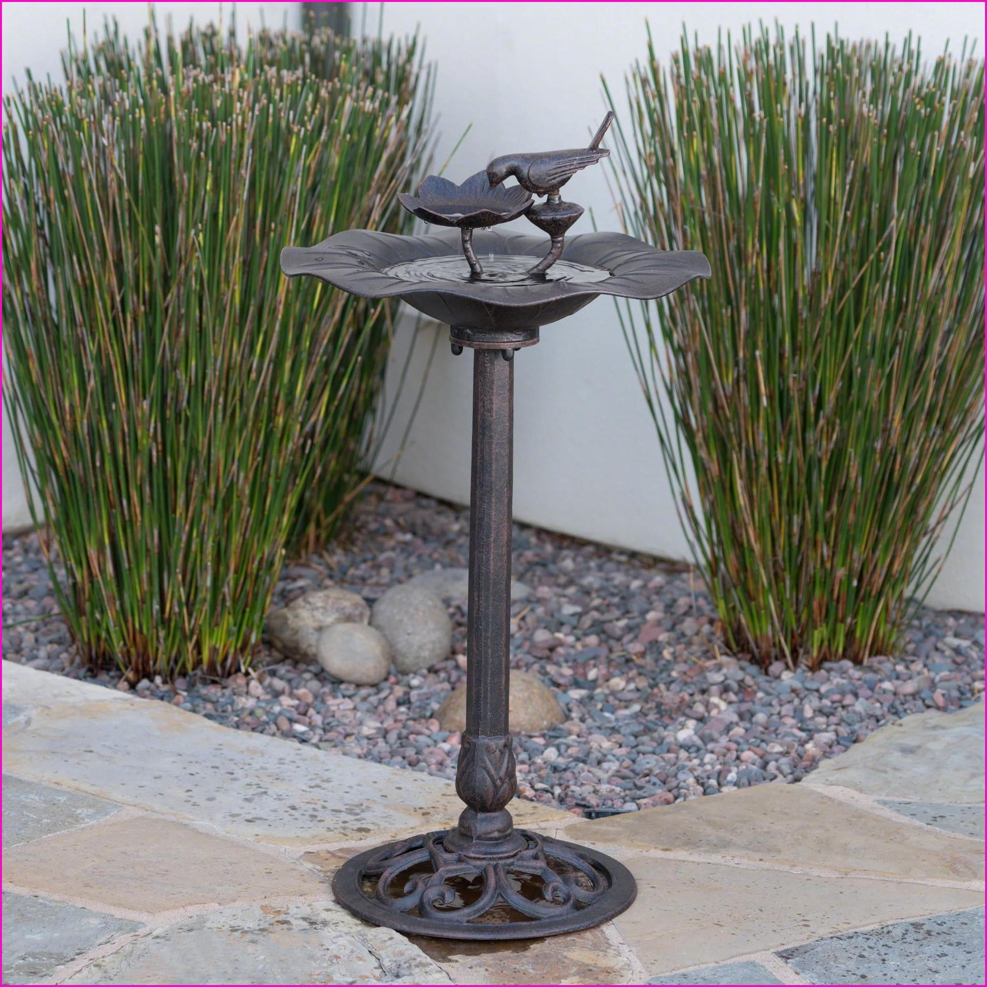 Gardening Accessory | Traditional Outdoor Aluminum Iron Bird Bath, Stable Base, For Patio Backyard Garden | Bronze
