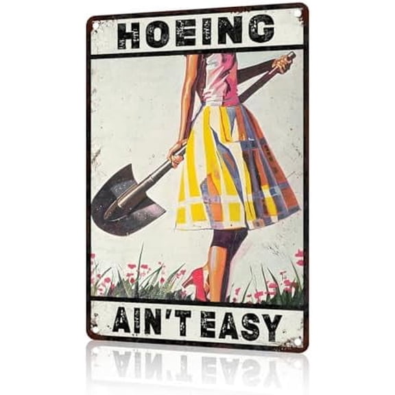 Gardening Because Murder is Wrong Retro Metal Sign for Garden Club Outdoor Indoor Home Wall Decorative 8 x 12 Inch