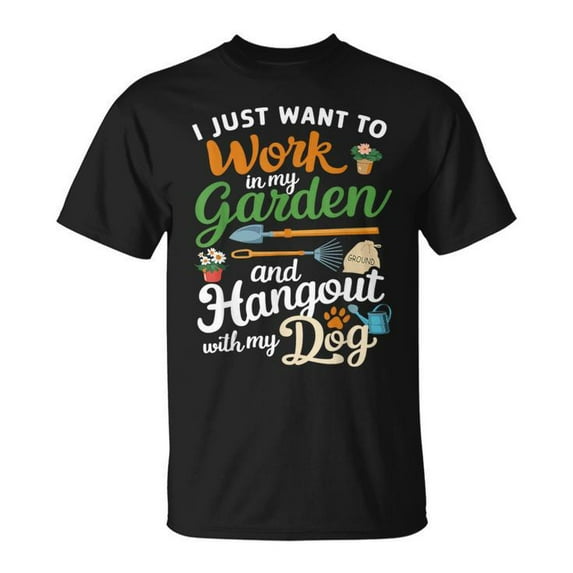 Gardening Dog Lover Gardener Garden Plants T-Shirt, Cute and Fun Graphic Tee for Plant and Dog Enthusiasts, Perfect for Gardeners Who Love Their Pets, Vintage Style Nature-Inspired Apparel,