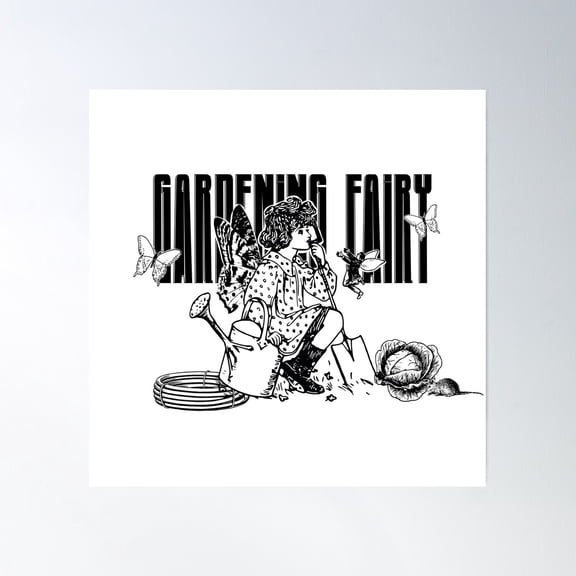 Gardening Fairy Fee Poster Wall Art, Modern Wall Decor, 16x16 UNFRAMED