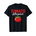 thumbnail image 1 of Gardening Farmer Vegetable Vegan Tomato Whisperer Black T-Shirt, 1 of 5