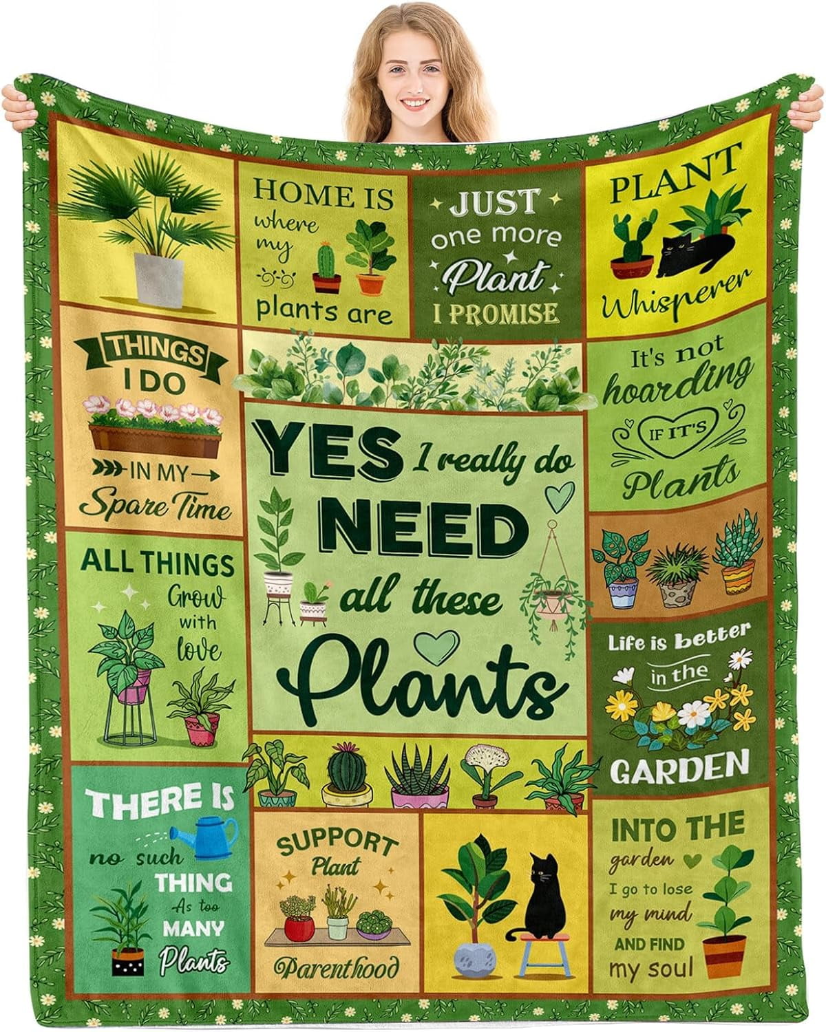 Gardening Gifts, Gifts for Plant Lovers Women, Gardener Gifts Women, Gifts for Gardeners, Plant Lady Gifts, Plant Lover Gifts, Plant Blanket, Gift for Plant Lovers Women Birthday Christmas