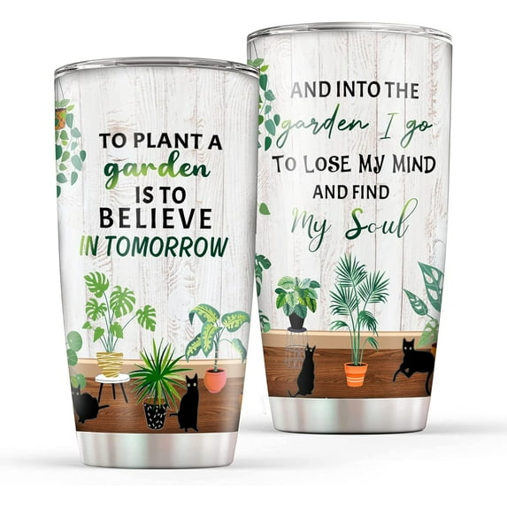 Gardening Gifts To Plant A Garden, Gardening Cup, Plant Cup, Stainless Steel Tumbler With Lid Funny Tumbler Gifts For Plant Lover 20 Oz Gifts For Gardeners Plant Mom Lady Tumbler