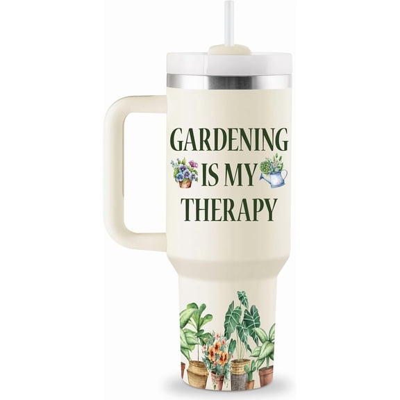 Gardening Gifts for Women - Mothers Day Gardening Gifts for Mom - Plant Lovers Gifts - Garden Gift Women - Garden Gift for Plant Lady, Gardeners - 40oz Travel Cup Insulated Tumbler with Lid and Straw
