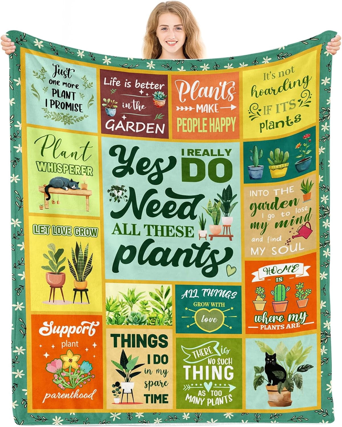 Gardening Gifts for Women, Plant Gifts for Women, Plant Gifts for Plant Lovers, Plant Lover Gifts for Women, Plant Blanket for Plant Lover Mom Grandma on Mothers Day Thanksgiving Christmas