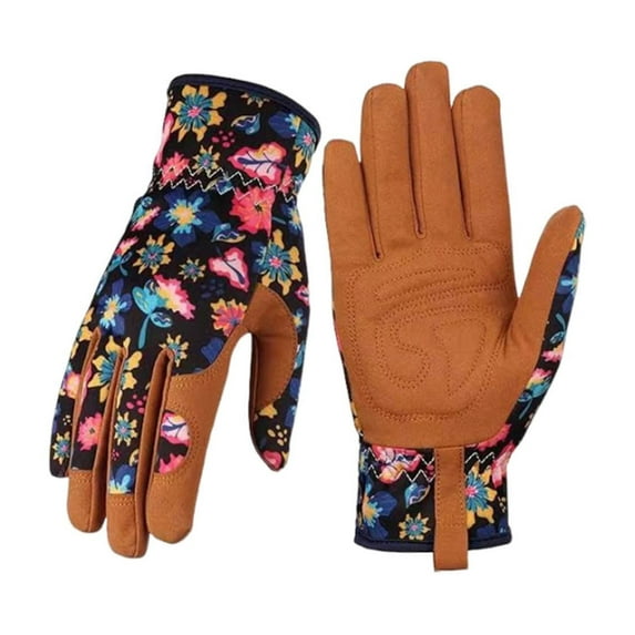 Gardening Gloves,Leather Thorn Proof & Puncture Resistant Gardening Gloves for Women and Men,Breathable Anti-Scratch with Elastic Wrist for Weeding,Digging,Planting,Gardening Gifts for Women