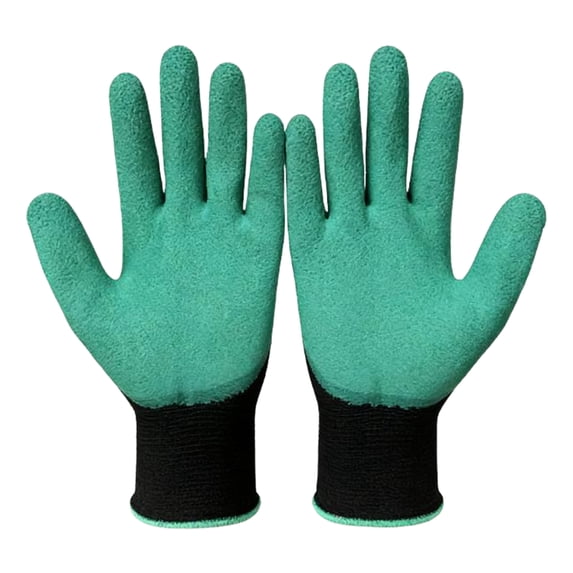 Gardening Gloves Thickened Latex Coated Thorn-Proof Working Glove Wear-Resistant Work Mitts for Digging Planting Weeding (Green)
