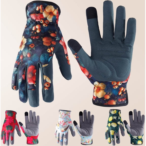 Gardening Gloves for Women, Flexible Breathable Garden Gloves, Leather Working Gloves for Weeding, Digging and Pruning