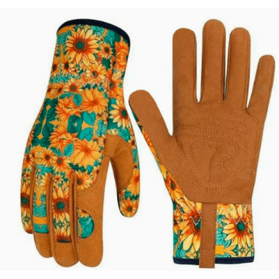 Gardening Gloves for Women - Leather Garden Gloves Thorn Proof, Outdoor Protective Working Gloves