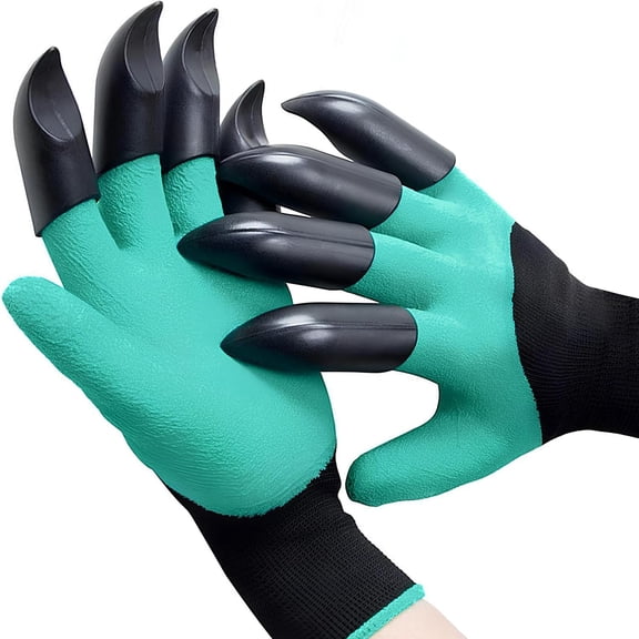 Gardening Gloves with Claws - 1 Pair, Universal Size (Teal) - Quick Digging, Waterproof, Puncture Resistant