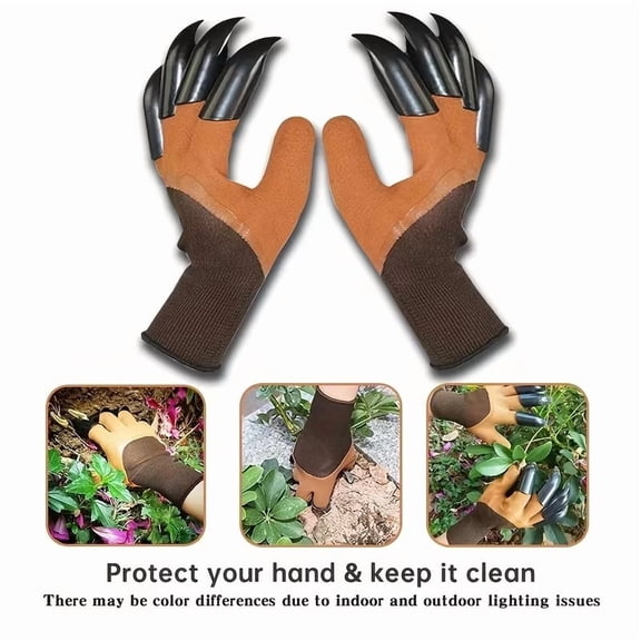 Gardening Gloves with Claws - 4 Pieces (2 Sets) - Durable Hand Protection for Easy Digging and Planting