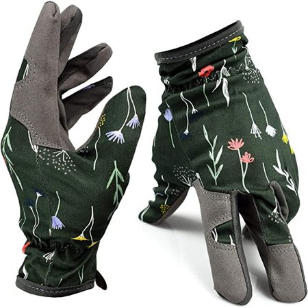 Gardening Gloves with Natural Premium Genuine Leather for Men and Women, Work Gloves for Weeding, Digging, Planting