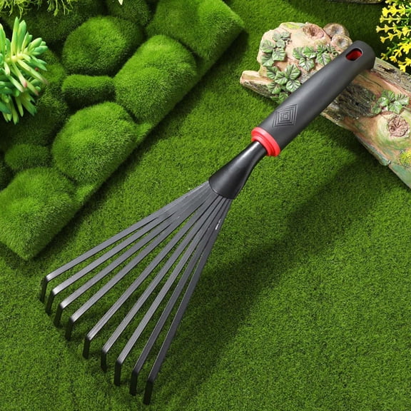 Gardening Hand Tools Hand Rakes Loosening Soil Rake Gardening Tools Ergonomic Handle Sturdy For Yard Work Durable And Lightweight For Gardening Enthusiasts, 33x10cm, Black-5
