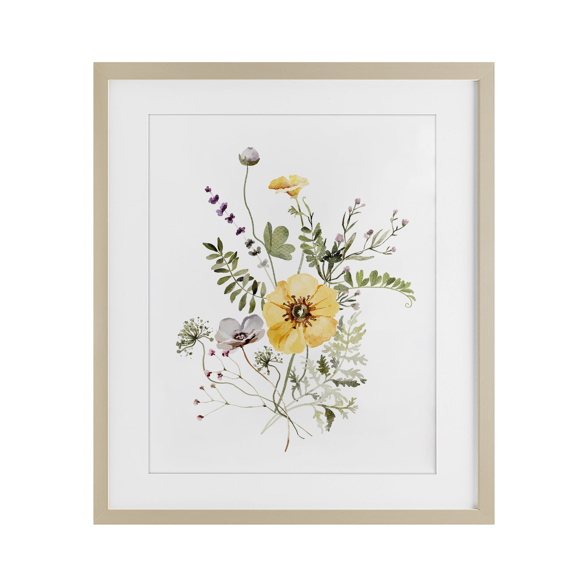 Gardening Herb Blooms Birch Framed Print Under Glass, design by Lettered and Lined
