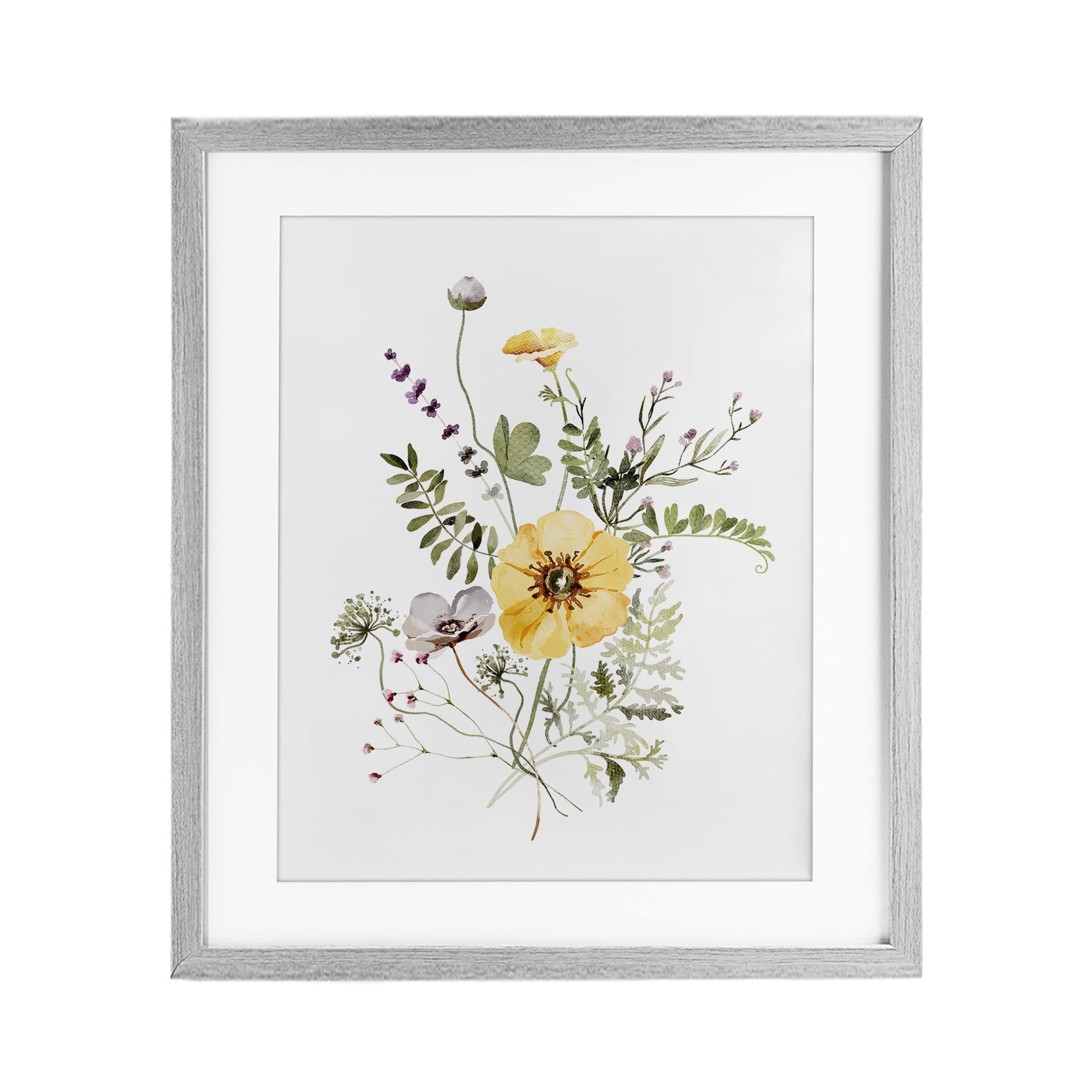 Gardening Herb Blooms Gray Framed Print Under Glass, design by Lettered and Lined