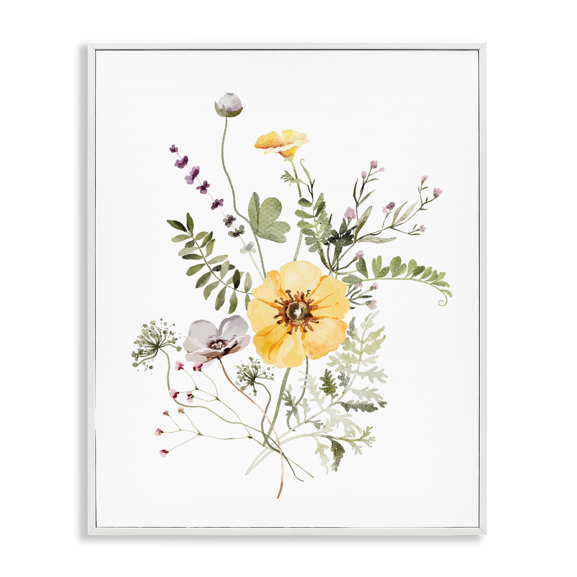 Gardening Herb Blooms White Framed Giclee Art, design by Lettered and Lined