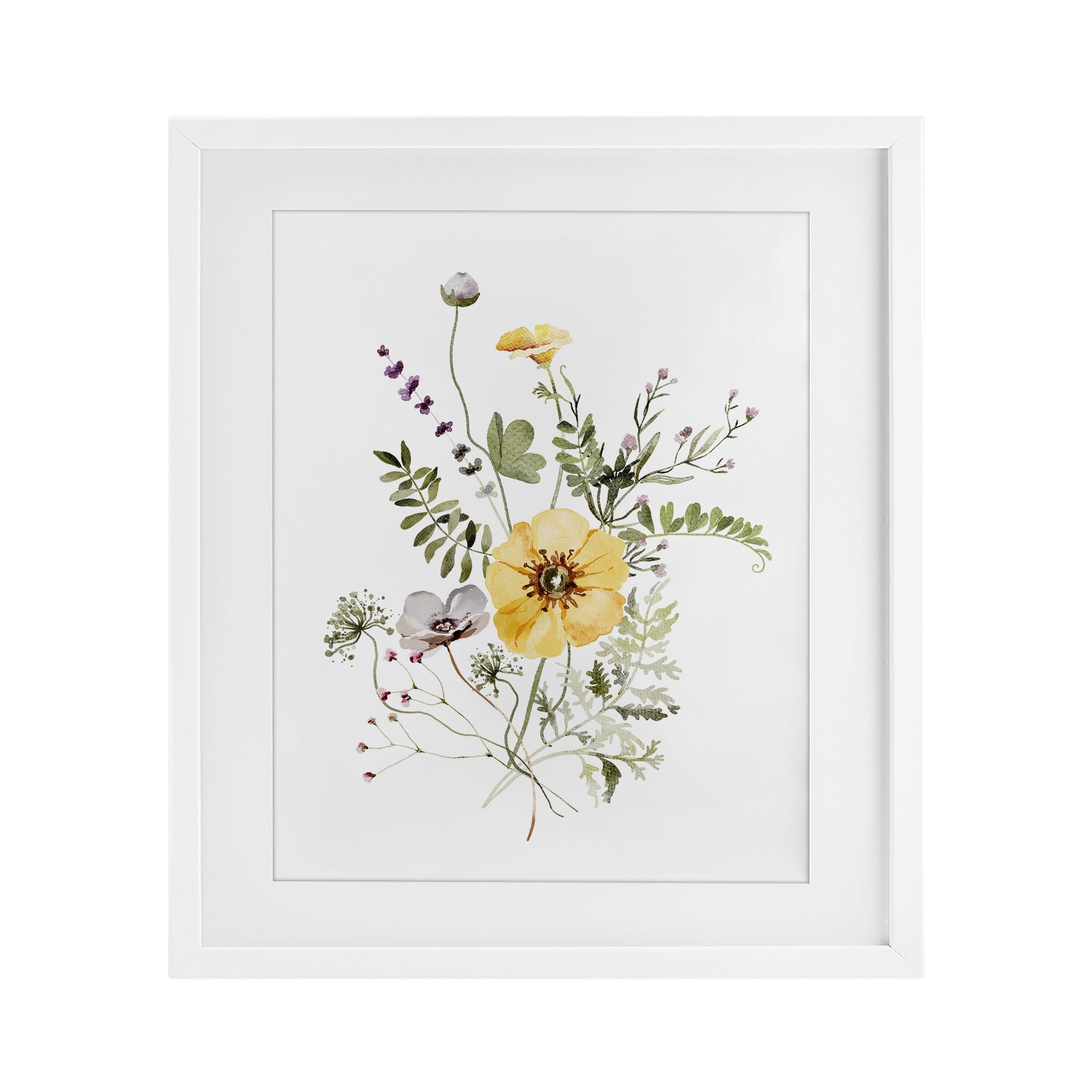 Gardening Herb Blooms White Framed Print Under Glass, design by Lettered and Lined