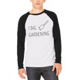 thumbnail image 1 of Gardening I Dig Gardening Tulip Trowel Mens Long Sleeve Raglan T Shirt White-Black 2XL, 1 of 1