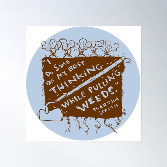 Gardening Is Thinking Poster Wall Art, Modern Wall Decor For Living Room Bedroom, 30x30 UNFRAMED