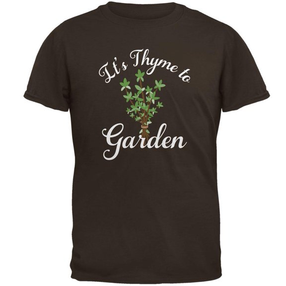 Gardening It's Thyme Time to Garden Mens T Shirt Brown 3X-LG