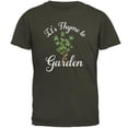 thumbnail image 1 of Gardening It's Thyme Time to Garden Mens T Shirt Olive SM, 1 of 1