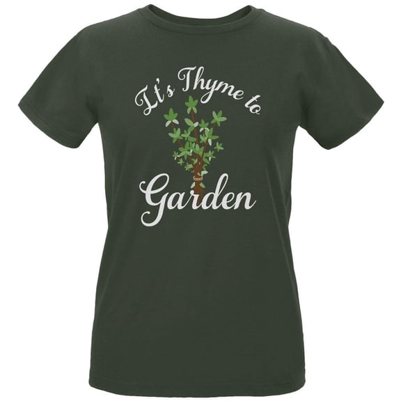 Gardening It's Thyme Time to Garden Womens Organic T Shirt City Green SM