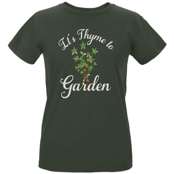Gardening It's Thyme Time to Garden Womens Organic T Shirt City Green SM