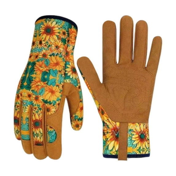 Gardening Leather Gloves – Thorn-Proof Microfiber Work Gloves for Planting, Pruning, Weeding, Digging – Breathable & Anti-Slip Design