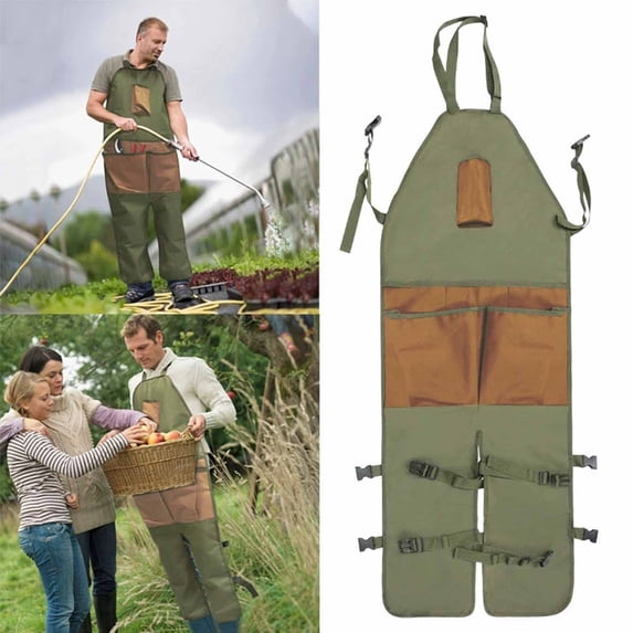 Gardening Leg Protection Apron,Split-Leg Design Garden Tool Apron with Multiple Pockets,Durable Waterproof Utility Work Apron