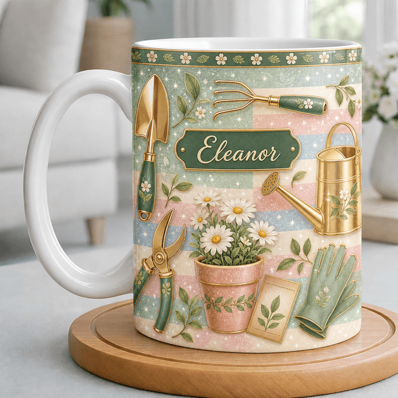 Gardening Lover Accent Mug Personalized Floral Garden Coffee Cup Gift