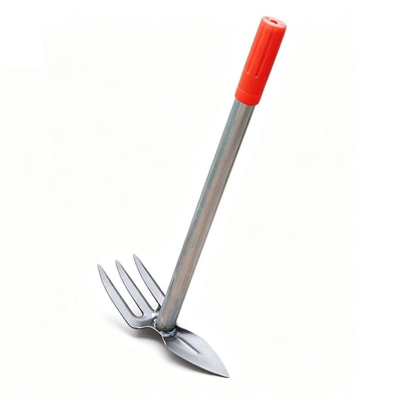 Gardening Rakes Shovel, Dual-Head Garden Hoes Weeding Tools, 2 in 1 Heavy Duty Multipurpose Stainless Steel Garden Cultivator Hoe Rake Hand Tool for Loose Soil Outdoor Lawn