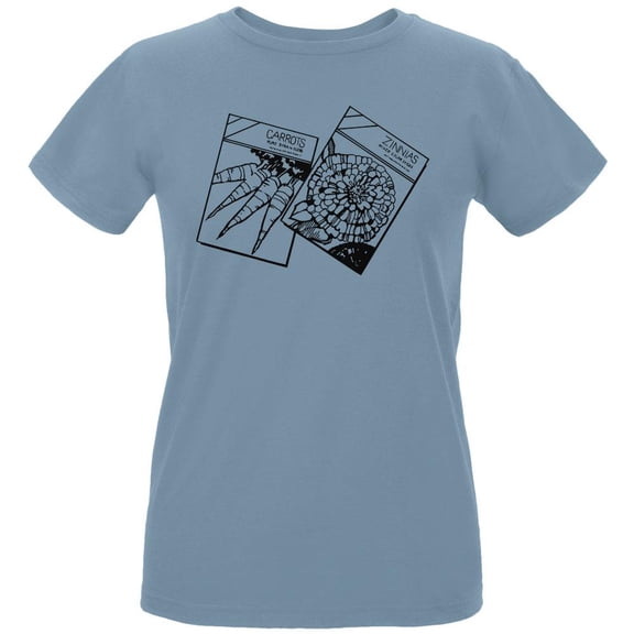 Gardening Seeds Seed Packets Womens Organic T Shirt Blue SM
