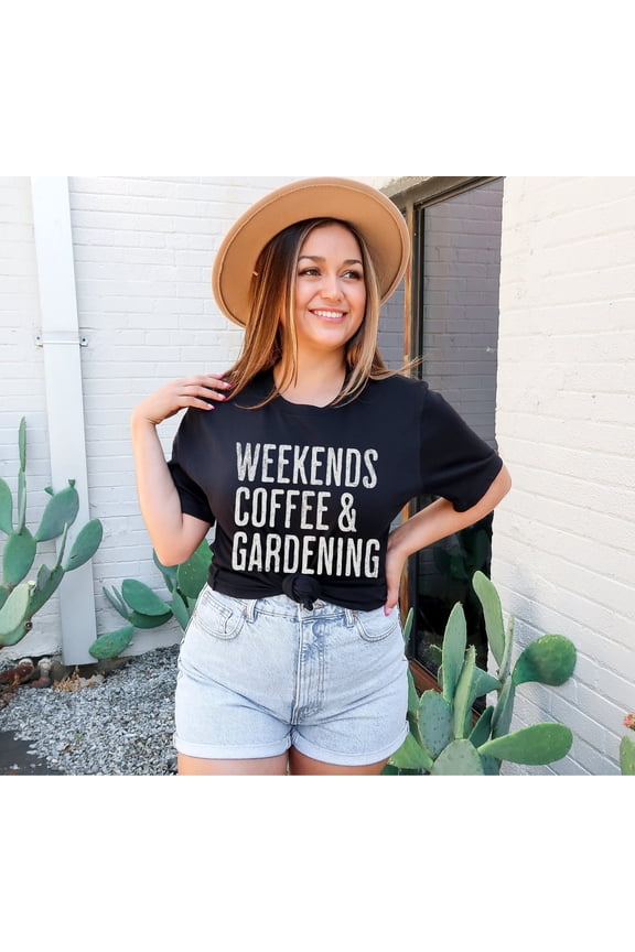 Gardening Shirt, Weekends Coffee Gardening Tee, Gift for Gardener, Plant Mom Shirt, Garden